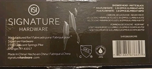 Signature Hardware SHRSB820RGMB 1.8 GPM 8" Wide Modern Round Rain Shower Head - Picture 1 of 2