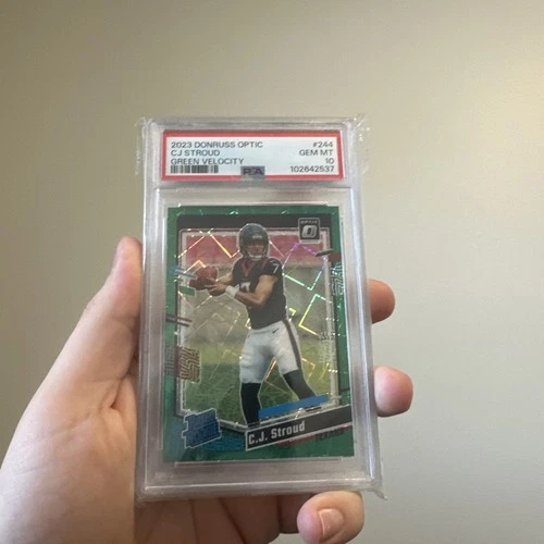 2023 CJ Stroud Donruss Optic Green Velocity RC #244 - PSA 10