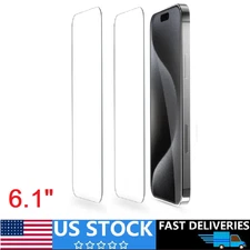 2 PACK For iPhone 14 Pro 9H Tempered Glass Screen Protector Phone Film Cover