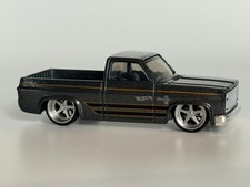 Hot Wheels 2025 83 Chevy Silverado Dark Grey Custom Loose 3D Wheel Swap Lowrider