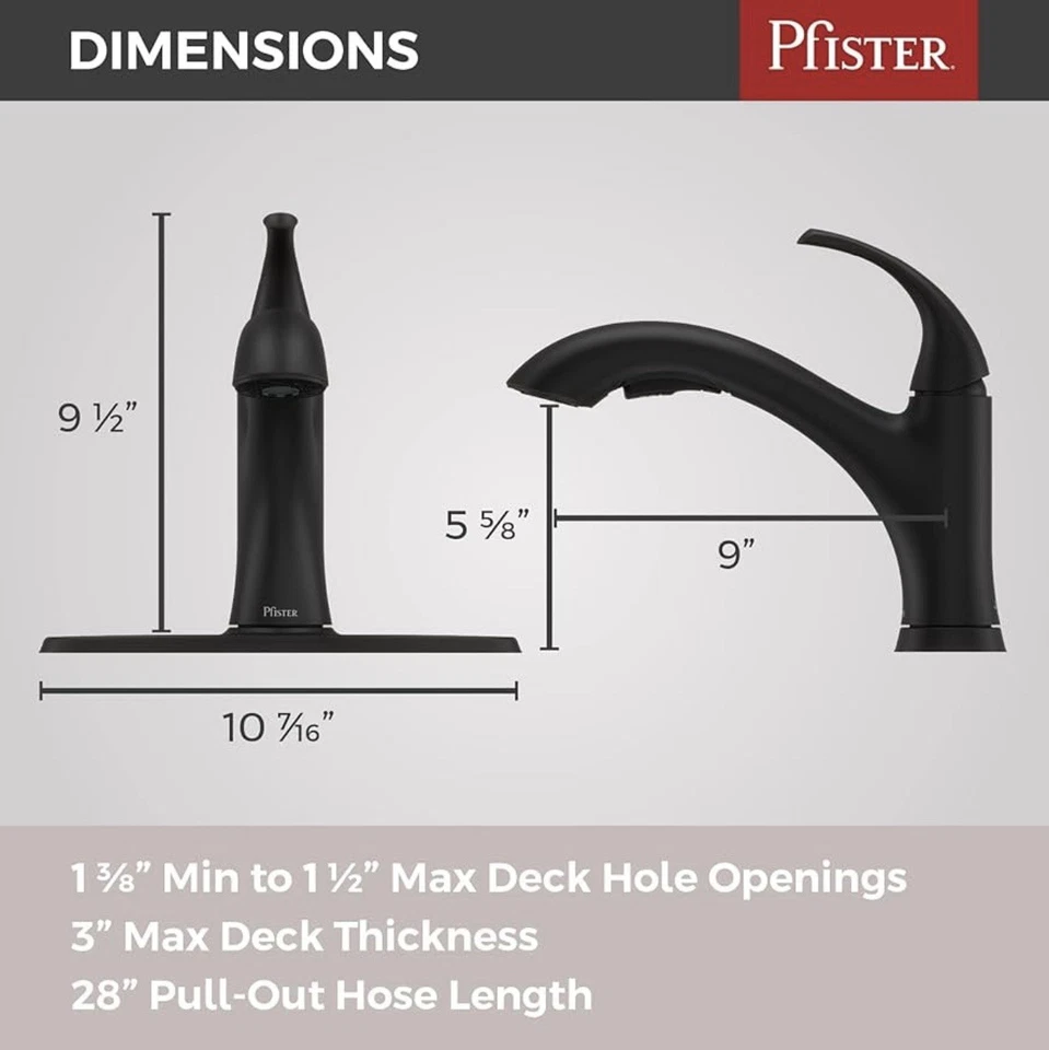 Placa de cubierta de grifo de cocina pulverizador extraíble de un solo mango Wray incluida en cromo Foto 2 de 4