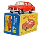 Matchbox Lesney 67 Volkswagen 1600TL Fastback Red Regular Wheel Car Model Boxed.