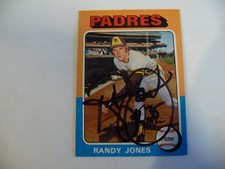 RANDY JONES SAN DIEGO PADRES AUTOGRAPHED 1975 TOPPS BASEBALL CARD