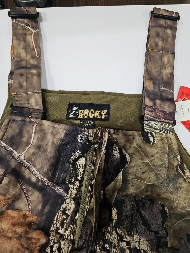 Rocky Pro Hunting Bib, Size XL Adjustable Straps Front Zip Leg Zips Pockets  - Image 3 of 4