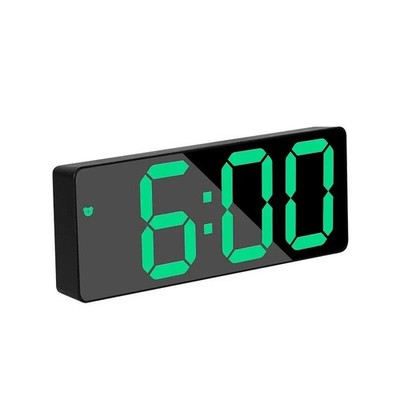 Alarm clock with LED display, digital mirror alarm clock, battery/plug-in alarm