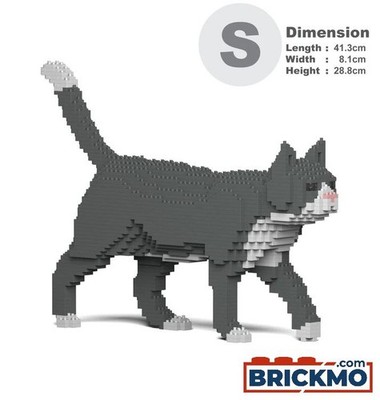 JEKCA Bricks Grey Tuxedo Cat 02S ST19GTC02