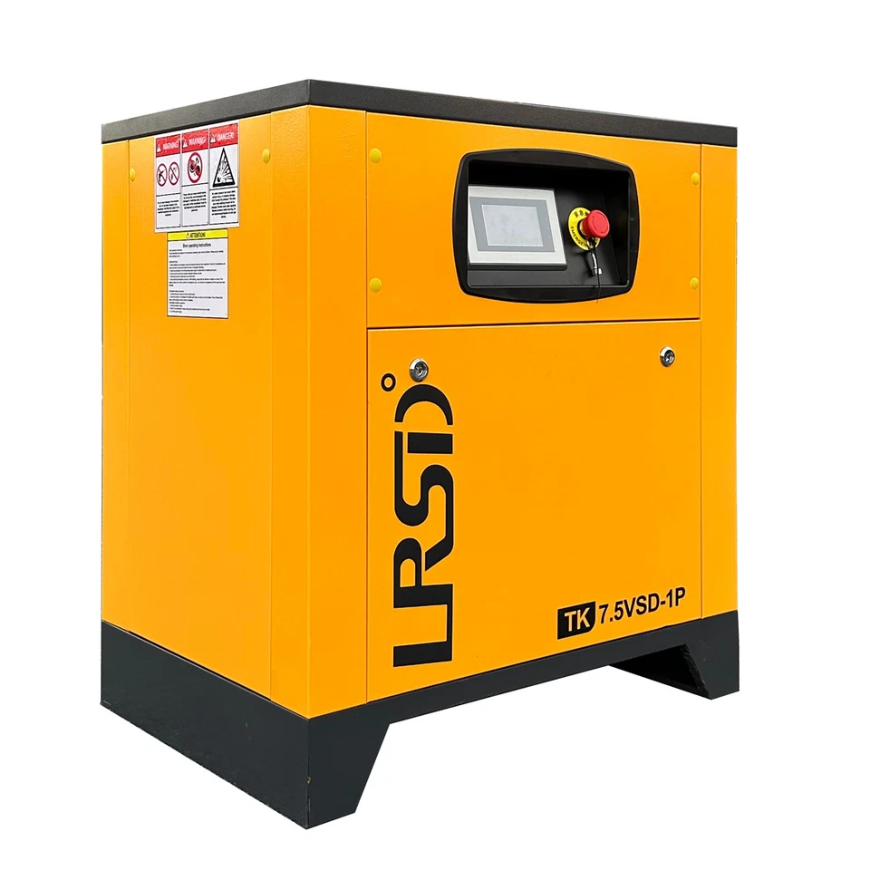 Compressor de ar parafuso rotativo 10 HP VFD 220V monofásico 38CFM com secador de ar 46CFM - Imagem 2 de 4