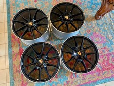 Porsche BBS 911 991 OEM 11x20 8.5x20 Carrera S Gloss Black Silver Lip Wheels