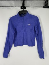 The North Face Glacier Sweater Womens Medium Cropped Crop Fleece Quarter 1/4 Zip