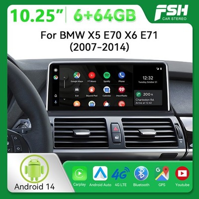 10.25'' 64GB Android 14 Autoradio Für BMW X5 E70 X6 E71 CCC Apple CarPlay 4G LTE