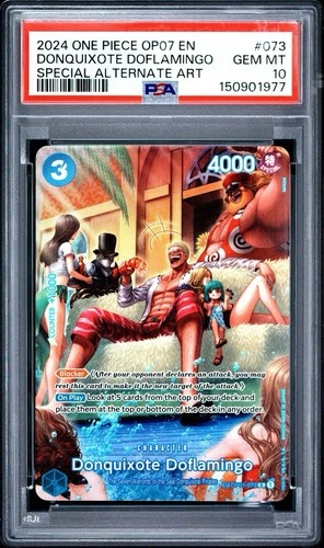 2024 ONE PIECE OP07 DONQUIXOTE DOFLAMINGO SPECIAL ALTERNATE ART PSA 10