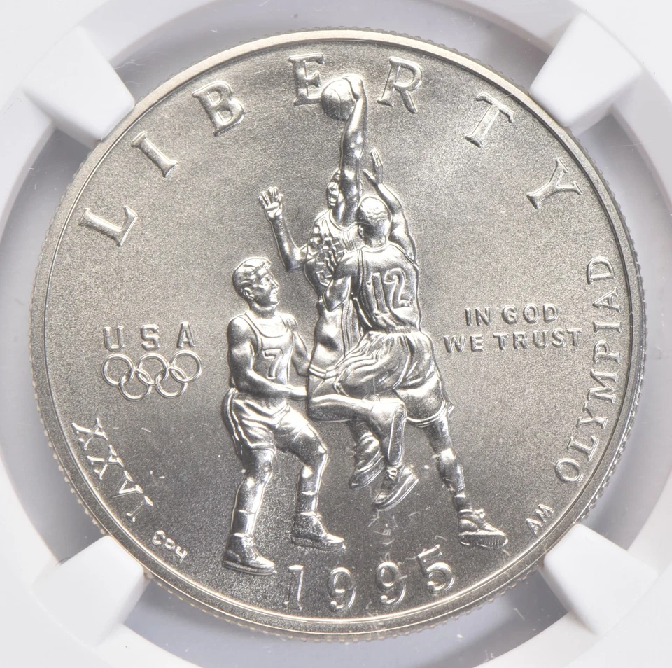 MS70 1995 S Olympic Basketball Commemorative Half Dollar NGC *0749 - Image 3 of 4