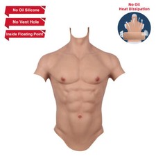 Silicone Muscle Suit Fake Chest Male Breastplate Oil Free Cosplay Crossdresser