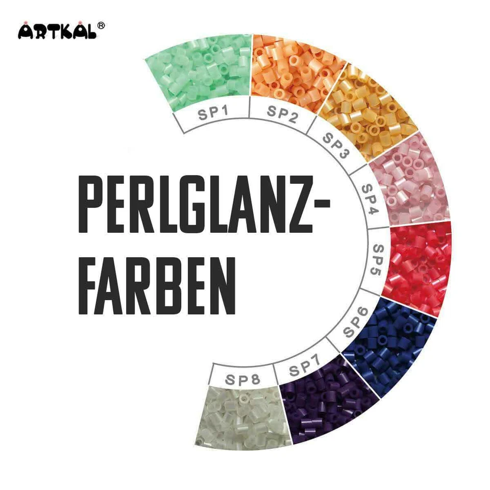 1000 Artkal MIDI S 5mm Perlglanzfarben Bügelperlen Beads Ø 5 mm Perlen Beads
