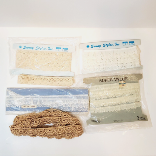 Sewing Trim Vintage Mixed Lot Lace Edging Craft Sewing Embellishment 11+ Yards - Picture 1 of 3