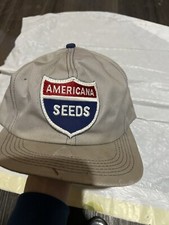 vintage americana seeds snap back farm agriculture hat