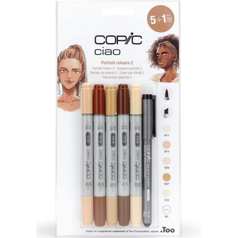 Copic Ciao Marker Portrait Colours 2 (5+1)