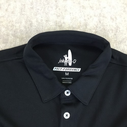 Johnnie- O PrepFormance Polo Shirt Mens Size Medium Black Solid Dap Championship - Picture 2 of 11