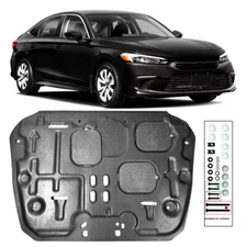 Front Engine Splash Guards Shield Assembly Plastic For Honda Civic 22-23 Black