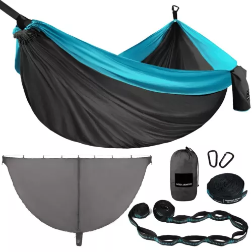 Double Person Hammock with Tree Straps and Bug Net for Outdoor Camping Hammock