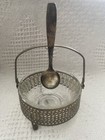 Vintage Ornate Sugar, Nut, Jam, Condiment Serving Dish W/Attached Spoon — photo 1