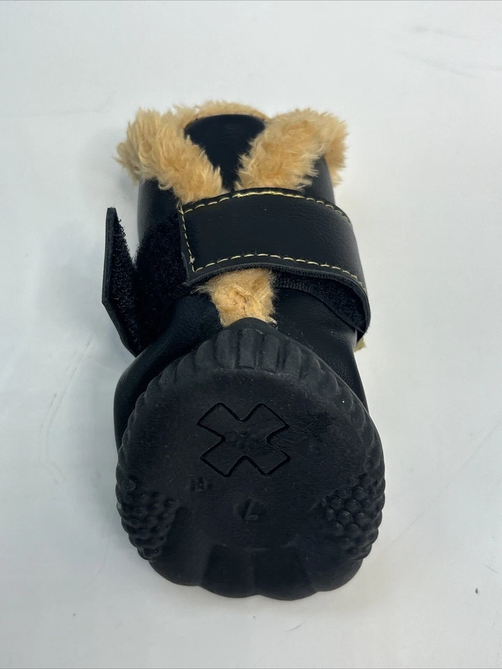 Botas de Perro Protector de Pata Antideslizante Talla 7 Marrón Peludo Interior Foto 4 de 4