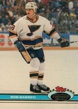 #367 Bob Bassen St Louis Blues 1990-91 Topps Stadium Club Hockey Card OP