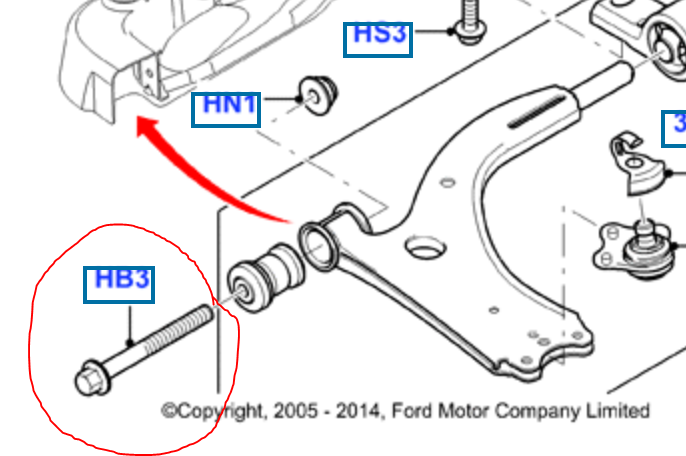 Genuine Ford Fiesta Mk6 Fusion Front Suspension Cross Member Bolt  