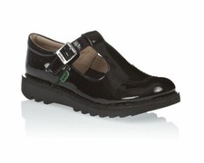 Zapatos escolares Kickers Sdkick T Core charol 112533 barra en T niñas negros