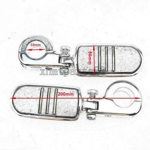 Par de reposapiés de carretera para motocicleta barra de choque de 1-1/4" para Harley Davidson CVO Foto 2 de 4