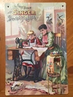 Tin Sign Vintage Singer Sewing Machines First Lesson