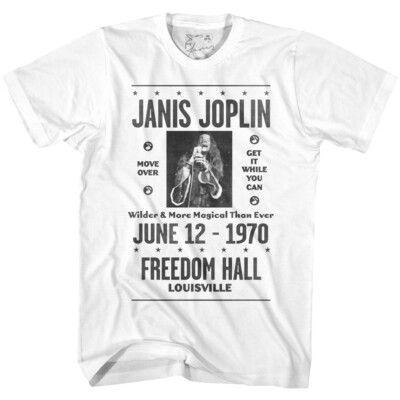 Janis Joplin T Shirt Rock Star 1970 Freedom Hall Men's Legend Singer Concert