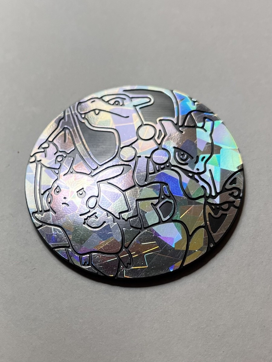 Pokémon Jumbo Coin Pikachu Charizard Mewtwo Cracked Ice Holo