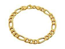 18K Gelbgold Damenarmband Figaro Gliederkette Italienisches Design