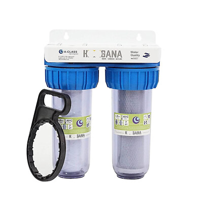 10'' Doppelfilter Wasserfilter System Hauswasser Zisterne Brunnen Pumpe 3/4'' Zoll