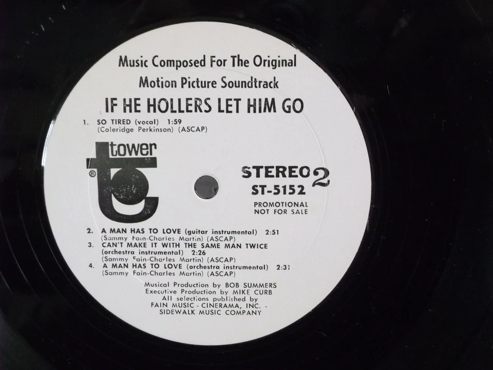 "If He Hollers,Let Him Go!",Tower ST 5152,US,LP,stereo,PROMO,1968 movie score,M- - Image 2 of 2