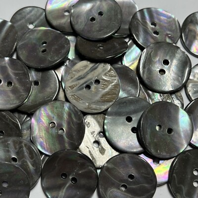 REAL Abalone Shell Smoke/Gray Sustainable Button 15mm 18mm 20mm 23mm 25mm 2hole