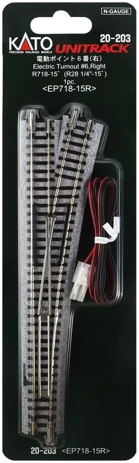 KATO 20-203 N Scale Unitrack Electric Turnout #6 Right Hand 5 Piece - Image 4 of 4