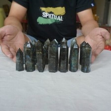 2.2LB 14Pcs Natural Rainbow Labradorite Crystal Point Tower Polished Healing