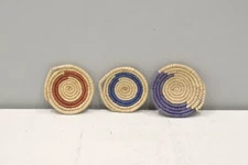 African Basket Botswana Natural Colors Food Basket Set of 3