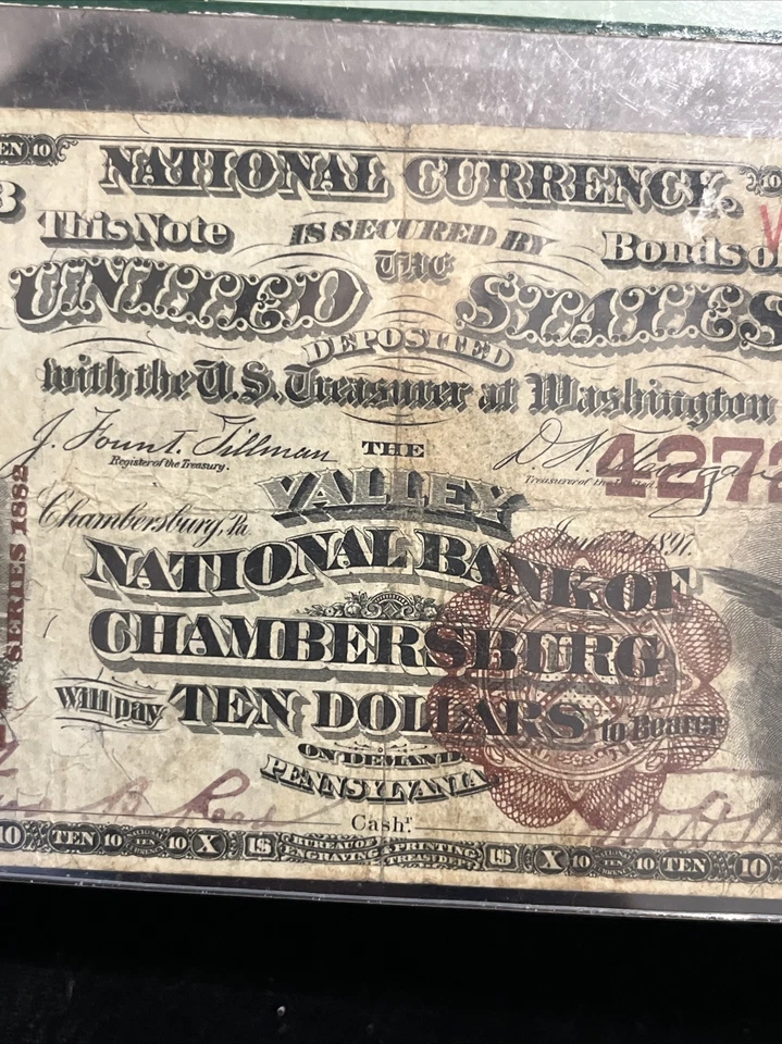 1882 $10 Brown Back The Valley National Bank Of CHAMBERSBURG PA CN #4272 - Image 4 of 4