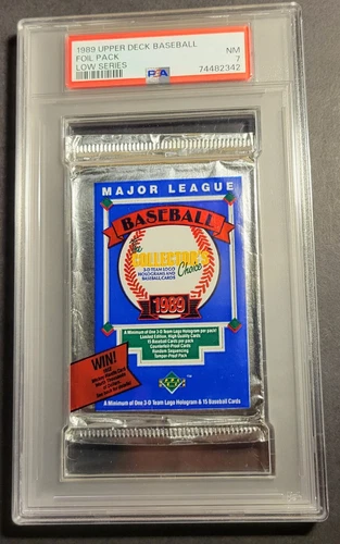 1989 UPPER DECK Low Series Pack Graded PSA 7 Authentic poss Griffey Jr. RC 10