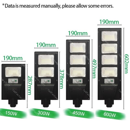 Solar LED Street Lamp Cool White Sensor Pole Remote Control 150/300/450/600W - Picture 3 of 12