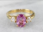 Lab-Created 5.20 Ct Oval Cut Pink Sapphire Wedding Ring 14K Yellow Gold FN