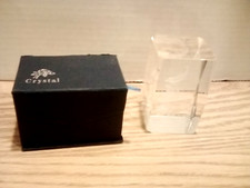 Florida Laser Etched Crystal Glass Cube Souvenir Dolphin Paperweight W/ Box NEW