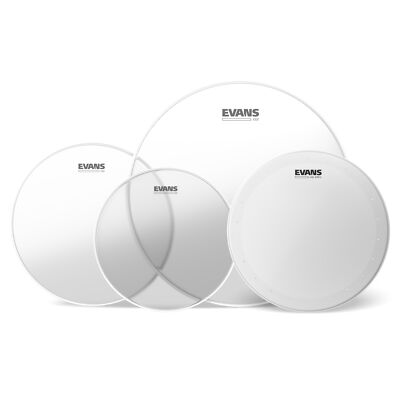Evans G2 Clear Rock Pack (10'', 12'', 16'') with 14'' HD Dry Snare Batter