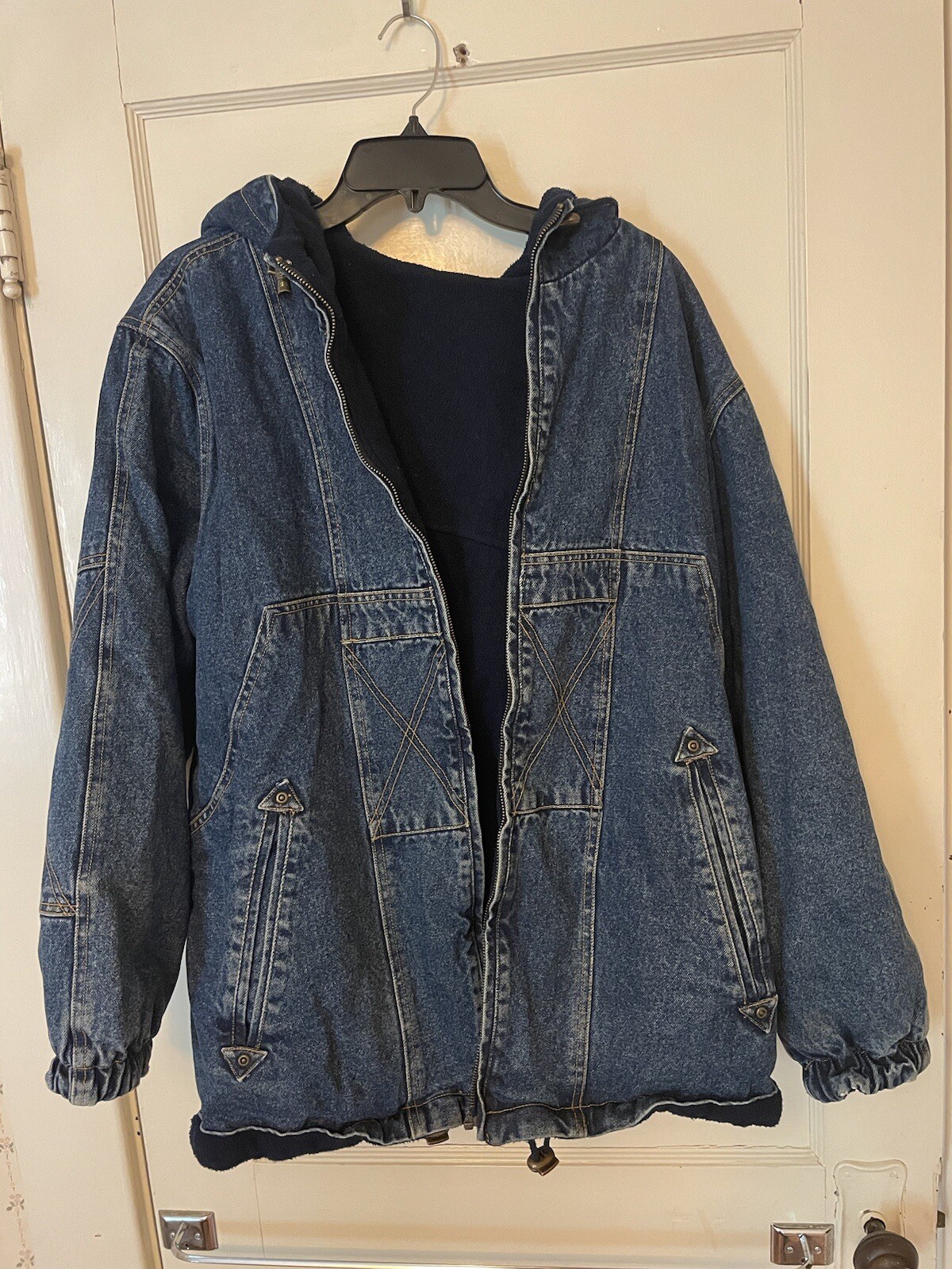 Vtg Basic Editions insulated reversible jean/flee… - image 1