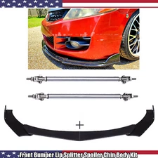 For Chevrolet Malibu Front Bumper Spoiler Lip Splitter Body Kit Glossy Black