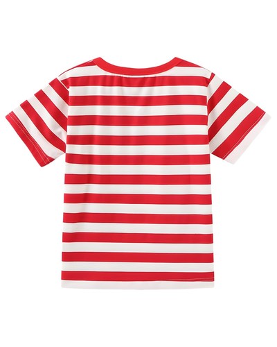 Kids Striped T Shirt, Boys Girls Short Sleeve T-Shirts, Crewneck Tee for Kids - Picture 15 of 19