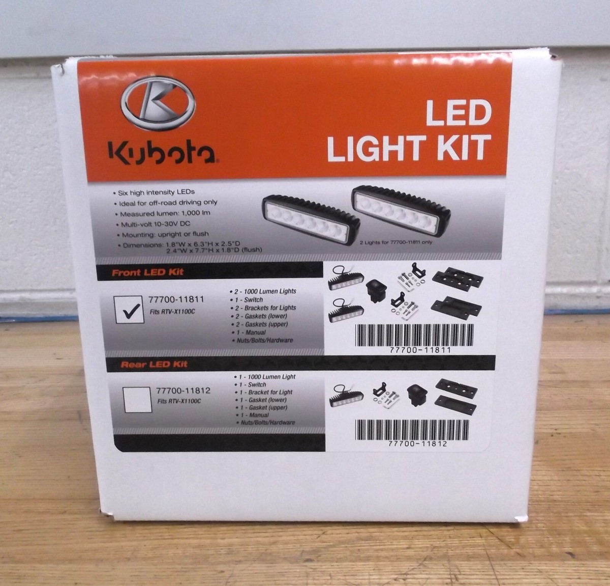 KUBOTA RTV-X1100C UTV FRONT LED FLOOD SPOT LIGHT KIT 77700-11811